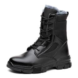 SDEQA Sicherheitsstiefel Herren Damen Arbeitsschuhe Stahlkappenstiefel Atmungsaktiv Winter wärmer Abriebfeste Gummizug Luftkissen Schutzschuhe,Schwarz,36 EU von SDEQA