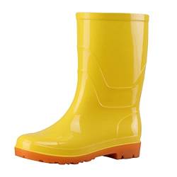 SDER super Gummistiefel Stiefeletten Damen Sommer Stiefeletten Damen schwarzEU Schuhgrößensystem 41 Yellow von SDER