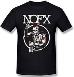 NOFX Herren-T-Shirt, Rundhalsausschnitt, altes Totenkopf-Design, kurzärmelig Gr. 3XL, Schwarz von SDGF