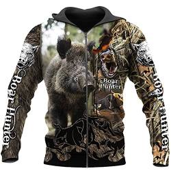 SDSVFG Herren Neuheit Hoodies Wildschwein 3D gedrucktes Kapuzen-Sweatshirt Unisex Streetwear Pullover Lässige Trainingsanzüge von SDSVFG