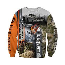 SDSVFG Worker Chainsaw Logger Tool 3D gedruckte Hoodies, Männer Pullover Sweatshirts Reißverschluss Hoodies von SDSVFG