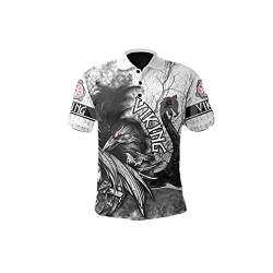 Viking Armor Phoenix Dragon Tattoo 3D Full Printed Poloshirt, Herren Kragen Kurzarm Street Wear Casual Tee von SDSVFG