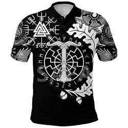 Viking Armor Phoenix Dragon Tattoo 3D Full Printed Poloshirt, Herren Kragen Kurzarm Street Wear Casual Tee von SDSVFG