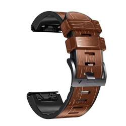 SDUTIO 22 x 26 mm Smartwatch-Armbänder für Garmin Fenix 7 7X 6 6X Pro 5X 5 Plus 3 HR 935 Enduro Schnellverschluss-Leder-Silikonarmband, 26mm Fenix 3 HR D2, Achat von SDUTIO