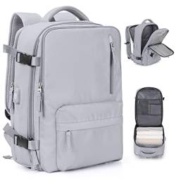 Handgepäck Rucksack 45X36X20 für Easyjet Reiserucksack Wasserdichter Unter Dem Sitz Handgepäck Rucksack Flugzeuge Reisetasche Weekendertasche Wanderrucksack Lässiger Tagesrucksack,A8-Grau von SEAFEW