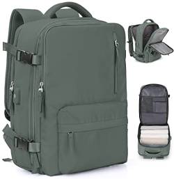 Handgepäck Rucksack 45X36X20 für Easyjet Reiserucksack Wasserdichter Unter Dem Sitz Handgepäck Rucksack Flugzeuge Reisetasche Weekendertasche Wanderrucksack Lässiger Tagesrucksack,A9-Dunkelgrün von SEAFEW