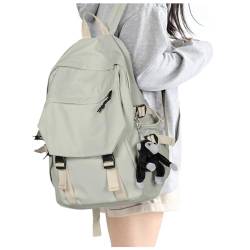 SEAFEW Schulrucksack Mädchen Teenager Rucksack Schule, Schultasche Jungen Multi-Tasche Wasserdicht Schulranzen Rucksack 14 Zoll Laptop Rucksack Daypacks Backpack für Mädchen Damen School Bag,Graugrün von SEAFEW