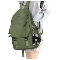 SEAFEW Schulrucksack Mädchen Teenager Rucksack Schule, Schultasche Jungen Multi-Tasche Wasserdicht Schulranzen Rucksack 14 Zoll Laptop Rucksack Daypacks Backpack für Mädchen Damen School Bag,Grün von SEAFEW