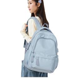 Schulrucksack Mädchen Teenager Schulranzen Rucksack Damen 14 Zoll Laptop Rucksack Leichter schultasche Hochschule Campus Rucksack Nylon Wasserdicht Lässig Arbeitsreise Tagesrucksack(Hellblau) von SEAFEW