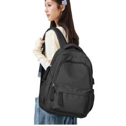 Schulrucksack Mädchen Teenager Schulranzen Rucksack Damen 14 Zoll Laptop Rucksack Leichter schultasche Hochschule Campus Rucksack Nylon Wasserdicht Lässig Arbeitsreise Tagesrucksack(Schwarz) von SEAFEW