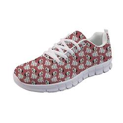SEANAITVE Gym Fitness Schuhe Jogging Laufschuhe Leichte Frauen Mode Sneaker, Rot - Dalmatiner - Größe: 39 EU von SEANATIVE