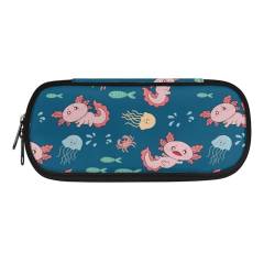 SEANATIVE Federmäppchen mit großem Fassungsvermögen, für Büro, Uni, Schule, große Aufbewahrung für Kinder, Mädchen, Jungen, Axolotl, Taschen-Organizer von SEANATIVE