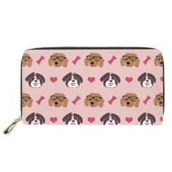 SEANATIVE Lange Geldbörse aus PU-Leder für Damen, modisch, Clutch, Reißverschluss, Handtasche, Kartenhalter, Cute Puppy, Einheitsgröße, Geldklammer von SEANATIVE