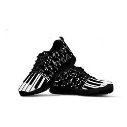 SEANATIVE Sport Laufschuhe Sneaker Casual Atmungsaktive Mesh Schuhe Damen Mode Walking Schuhe, Schwarz - Klavier - Größe: 41.5 EU von SEANATIVE