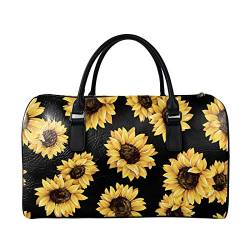 SEANATIVE Wochenend-Reisetasche für Damen und Herren, PU-Leder, Gepäcktasche, großes Fassungsvermögen, Organizer, gelb von SEANATIVE