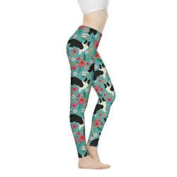 SEANATIVE Yogahose in voller Länge für Frauen, hohe Taille, nahtlose Workout-Leggings, Übergröße, Yoga-Caprihose Gr. XXL, Border Collie von SEANATIVE