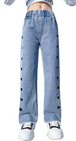 Mädchen Retro-Style Schlaghosen Vintage-Inspirierte Weite Bein Jeans mit Taschen Streetwear für Kinder Modische von SEAUR