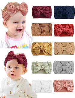 SEAUR 10 Stück Kleinkind Stirnband Mädchen Haarbänder Neugeborene Turban Haarschleifen Stirnbänder Baby für Hochzeit Fotoshooting Alltag Farbe 13 von SEAUR