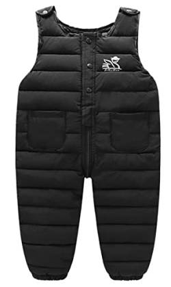 SEAUR Baby Daunenhose Leicht Winterhose Dick Warm Schneehose Kleinkind Winddicht Skihose Outdoorhose - Schwarz - Gr. 74/80 von SEAUR