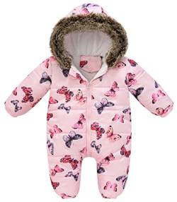 SEAUR Baby Overall Winter Höhe 60-110cm Junge Mädchen Strampler Neugeborene Baby Schneeanzug Dick Warm - 3-6 Monate - Gr.70 von SEAUR