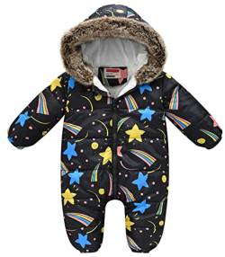 SEAUR Baby Overall Winter Höhe 60-110cm Junge Mädchen Strampler Neugeborene Baby Schneeanzug Dick Warm - 3-6 Monate - Gr.70 von SEAUR