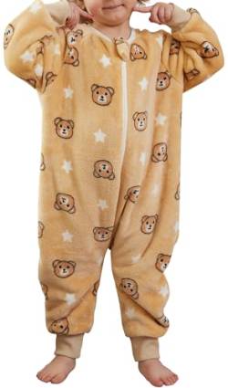 SEAUR Baby Pyjama Flanell Schlafsack mit Füßen 3,0 Tog Schlafstrampler Overall Kuschelig Warm Schlafanzug Kinder Winter Schlafoverall Cartoon Tier Muster - 100(90-100cm) von SEAUR