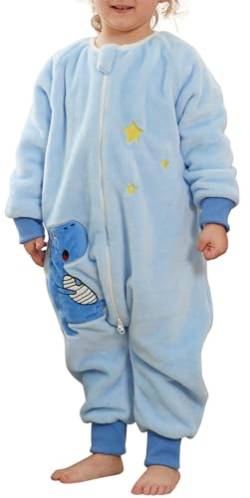 SEAUR Baby Schlafstrampler Flanell Schlafsack mit Füßen 3,0 Tog Winter Pyjama Kinder Schlafanzug Kuschelig Warm Overall Niedlich Cartoon Tier Muster - 120(110-120cm) von SEAUR