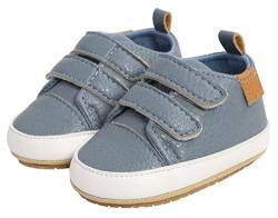 SEAUR Baby Sneaker Anti-Rutsch Turnschuhe Kleinkind Lauflernschuhe 0-18 Monate Baby Jungen Mädchen Schuhe PU Leder Krabbelschuhe - Blau - 6-12 Monate von SEAUR