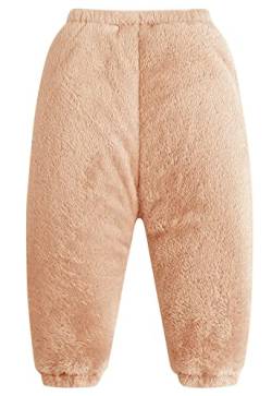 SEAUR Baby Winter Pumphose Fleece Gefüttert Winterhose Flauschig Haushose Warm Kleinkind Dick Thermohose Schneehose Skihose - Beige - 90(74/80) von SEAUR