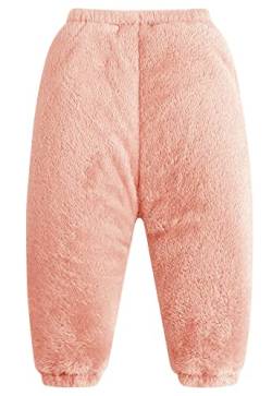 SEAUR Baby Winter Thermohose Fleece Gefüttert Pumphose Flauschig Winterhose Kleinkind Haushose Dick Warm Schneehose Skihose - Rosa - 100(80/86) von SEAUR