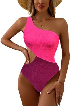 SEAUR Damen Badeanzug Sexy EIN Schulter Asymmetrische Einteilige Bademode Rückenfrei Swimsuit Schwimmen Strand Pool - S von SEAUR