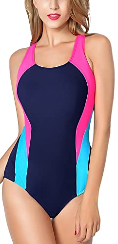 SEAUR Damen Badeanzug Sport Bademode Racerback Swimsuit Sommer Schwimmen Trainning Strand Pool - L von SEAUR