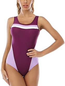 SEAUR Damen Badeanzug Sport Bademode Racerback Swimsuit Sommer Schwimmen Trainning Strand Pool - XXL von SEAUR