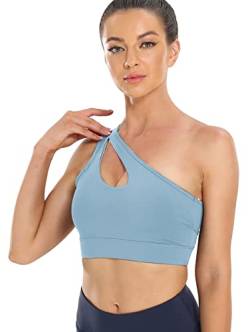 SEAUR Damen One Shoulder BH Ohne Bügel Gepolstert Unterwäsche Push Up Bra Halt Sport Bra für Yoga Fitness Tranning von SEAUR