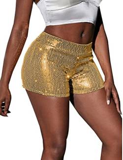 SEAUR Damen Pailletten Shorts Glitzer Tanzshorts High Elastic Hot Pants für Club Bar Party Tanz - S von SEAUR