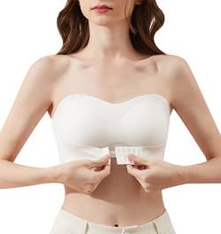 SEAUR Damen Trägerlos Minimizer BH Ohne Bügel Nahtlos Bandeau Atmungsaktiv Stretch Große Büste Bralette mit Entfernbar Gepolster & Schultergurt von SEAUR