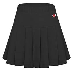 SEAUR Faltenrock Kinder Mädchen Schule Uniform Rock mit Shorts Sportrock Einfarbig Tennis Plissee Röcke Süß Baumwolle - 120-110/116 von SEAUR