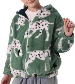 SEAUR Flauschiger Jacke Kinder Mädchen Kuschelig Teddy-Fleece Mantel Supersoft Plüsch Hoodie Cartoon Tier Muster Pullover - 130(100-130CM) von SEAUR