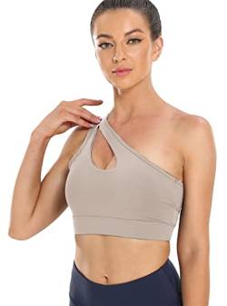 SEAUR Frauen Sport BH Push Up Bra Abnehmbar Gepolstert Büstenhalter One Shoulder Bralette Cut Out Design Unterwäsche von SEAUR