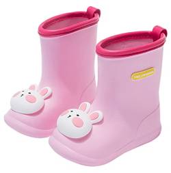 SEAUR Gummistiefel Mädchen Jungen Regenstiefel Kinder 3D Häschen Muster Federleicht Regenschuhe für Kleinkind 1-7 Jahre 21-31 EU, 30/31 EU von SEAUR