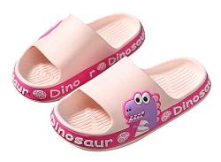 SEAUR Kinder Badeschuhe Duschschuhe Jungen Mädchen Wolken Schlappen Dinosaurier Badelatschen Weich Badeschlappen Strand Rutschfest Schiebe-Sandalen Rosa 30-31 von SEAUR