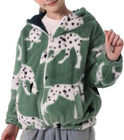 SEAUR Kinder Winter Jacke Mädchen Flauschiger Mantel Kuschelig Teddy-Fleece Hoodie Supersoft Plüsch Pullover Cartoon Tier Muster - 150(130-150CM) von SEAUR