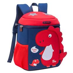 SEAUR Kinderrucksack Klein mit Brust Gurt Jungen Mädchen Rucksack Kindergarten Vorschule Wasserdicht Kindergartenrucksack Kleinkind Kita Rucksack Dinosaurier 23 * 13 * 28cm 8,5L - 3-8 Jahre von SEAUR