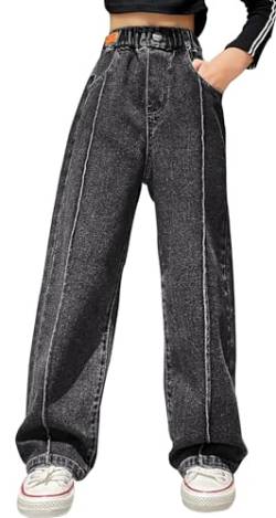 SEAUR Mädchen High Waist Wide Leg Jeans Stilvolle Denim Bequeme Hosen mit Hoher Taille für Mädchen Perfekt für Alltag von SEAUR