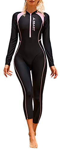 SEAUR Rash Guard Damen UPF 50+ Lange Beine und Arme Ganzkörper Badeanzug Reißverschluss Schwimmanzug Slim Fit Sonnenschutz Bademode Schwimmen Surfen - XL von SEAUR