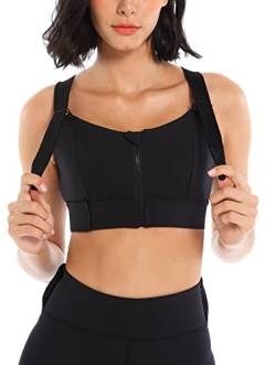 SEAUR Sport BH Damen Starker Halt Große Brüste Bustier Fitness Bra ohne Bügel Joggen Yoga Top Gepolstert Vorderverschluss Verstellbarer Schultergurt - XXL von SEAUR