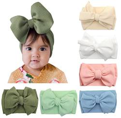 SEAUR Stirnband Baby Mädchen 0-12 Monate Neugeborene Turban Mütze Weich Stretch Beanie Hut Newborn Stirnband Shooting Babymütze - 6 Stück K von SEAUR