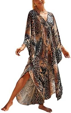 SEAUR Strandponcho Damen Lang Strandkleid Kaftan Strand Kimono Sommer Boho Maxikleid Bikini Cover Ups Leicht Dünn Pareos Tunika von SEAUR