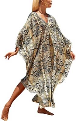 SEAUR Strandponcho Damen Lang Strandkleid Kaftan Strand Kimono Sommer Boho Maxikleid Bikini Cover Ups Leicht Dünn Pareos Tunika von SEAUR