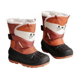 SECHRITE Kinder Winterstiefel Schneestiefel Jungen Mädchen Gummistiefel Winter Warm Gefütterte Winterschuhe Snowboots für Winter-Bootie Outdoor Schneeschuh Rutschfeste wasserdicht Cartoon Pattarn 34 von SECHRITE